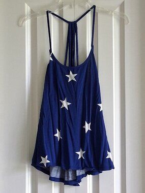 Lascana for Venus Strappy Racerback Blue Star Top Women's Size S